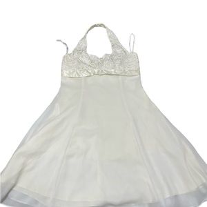 Halter white women misses formal dress